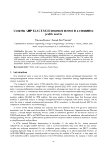 Using the AHP-ELECTREIII integrated method in a competitive