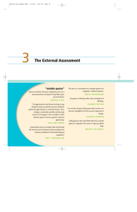 The External Assessment