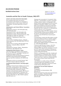 Australia and the War in South Vietnam, 1962-1975