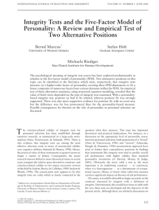 Integrity Tests and the Five-Factor Model of Personality: A Review