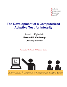 The development of a computer adaptive test for integrity