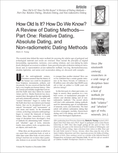 How Do We Know? A Review of Dating Methods