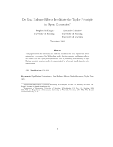 Do Real Balance Effects Invalidate the Taylor Principle in Open