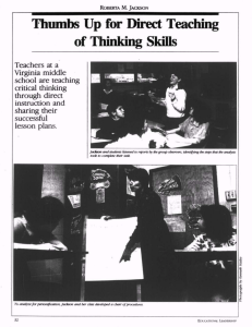 Up for Direct Teaching of Thinking Skills