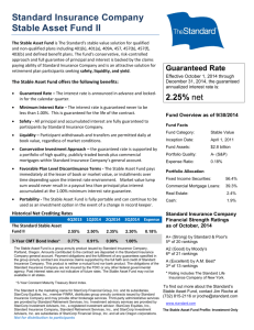 Standard Insurance Company Stable Asset Fund I