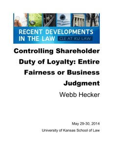 Controlling Shareholder Duty of Loyalty