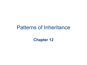 Chapter 12 Patterns of Inheritance