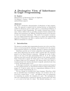 A Declarative View of Inheritance in Logic Programming