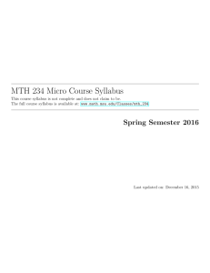 MTH 234 Micro Course Syllabus