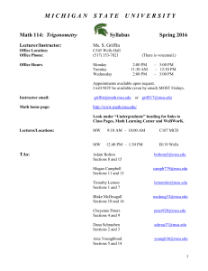 Math 114 Spring 2016 Syllabus