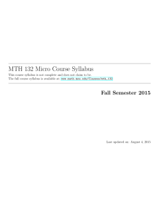 MTH 132 Micro Course Syllabus