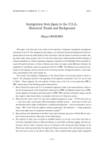 Immigration from Japan to the USA, Historical Trends