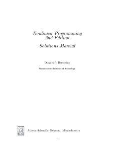 Nonlinear Programming 2nd Edition Solutions Manual