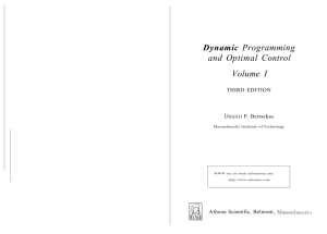 Dynamic Programming and Optimal Control Volume I