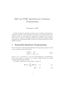 SQP and PDIP algorithms for Nonlinear Programming
