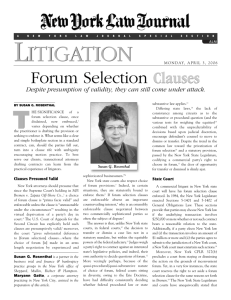 Forum Selection Clauses