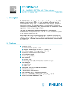 PCF8594C-2 512 x 8-bit CMOS EEPROM with I2C