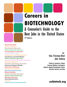 Careers in BIOTECHNOLOGY - Bio-Link
