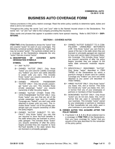 business auto coverage form