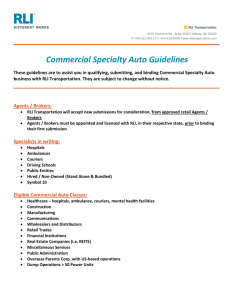 Commercial Specialty Auto Guidelines
