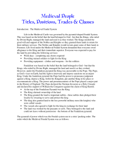 Medieval People Titles, Positions, Trades & Classes