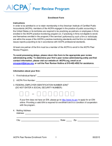 AICPA Peer Review Enrollment Form 1 06/2015 Enrollment Form
