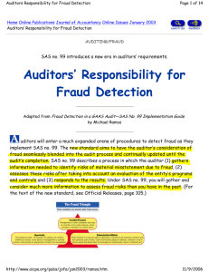 Auditors' Responsibility for Fraud Detection