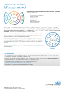 Leadership Framework: Self assessment tool