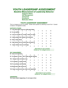 YOUTH LEADERSHIP ASSESSMENT booklet version