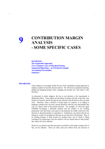 contribution margin analysis - some specific cases