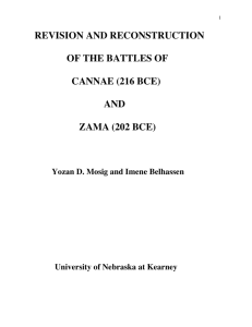 revision and reconstruction of the battles of cannae (216 bce)