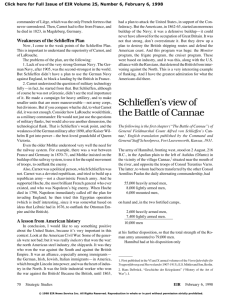 Schlieffen's view of the Battle of Cannae