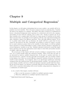 Chapter 9 Multiple and Categorical Regression