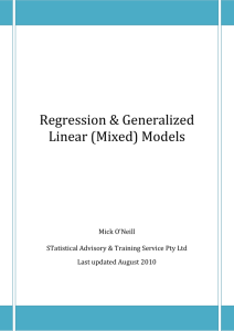 Regression & Generalized Linear (Mixed) Models