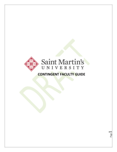 contingent faculty guide - Saint Martin's University