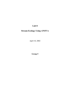 Lab 8 Stream Ecology Using ANOVA