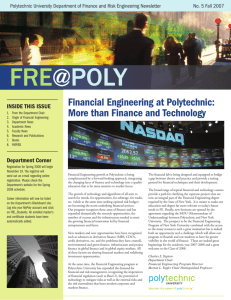 Financial Engineering at Polytechnic: More than Finance and