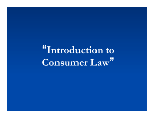 Introduction to Consumer Law