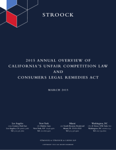 2015 Annual Overview of California's Unfair Competition Law and