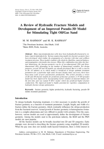 A Review of Hydraulic Fracture Models and Development of an