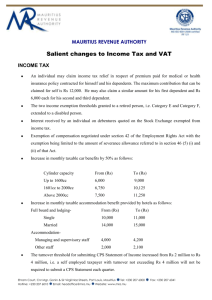 Salient changes to Income Tax and VAT