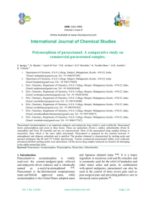 Polymorphism of paracetamol - International Journal of Chemical