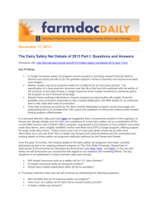 December 17, 2013 The Dairy Safety Net Debate of 2013 Part I