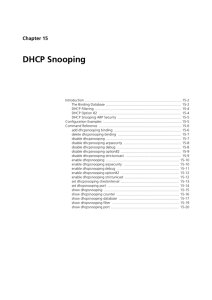 Chapter 15: DHCP Snooping