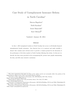 Case Study of Unemployment Insurance Reform in North Carolina