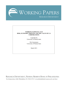 Risk, Economic Growth, and the Value of U.S. Corporations