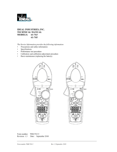 61-763 & 61-765 Clamp Meter Technical Manual