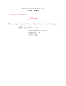 Math 181, Exam 1, Study Guide 2 Problem 1 Solution 1. Compute