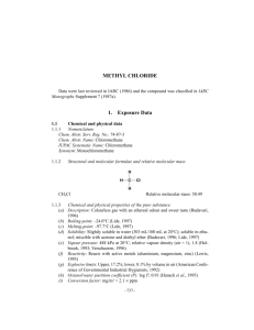 Methyl chloride - IARC Monographs on the Evaluation of