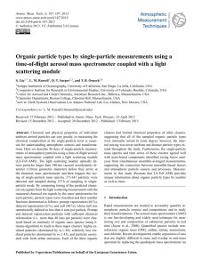 Organic particle types by single-particle measurements using a time